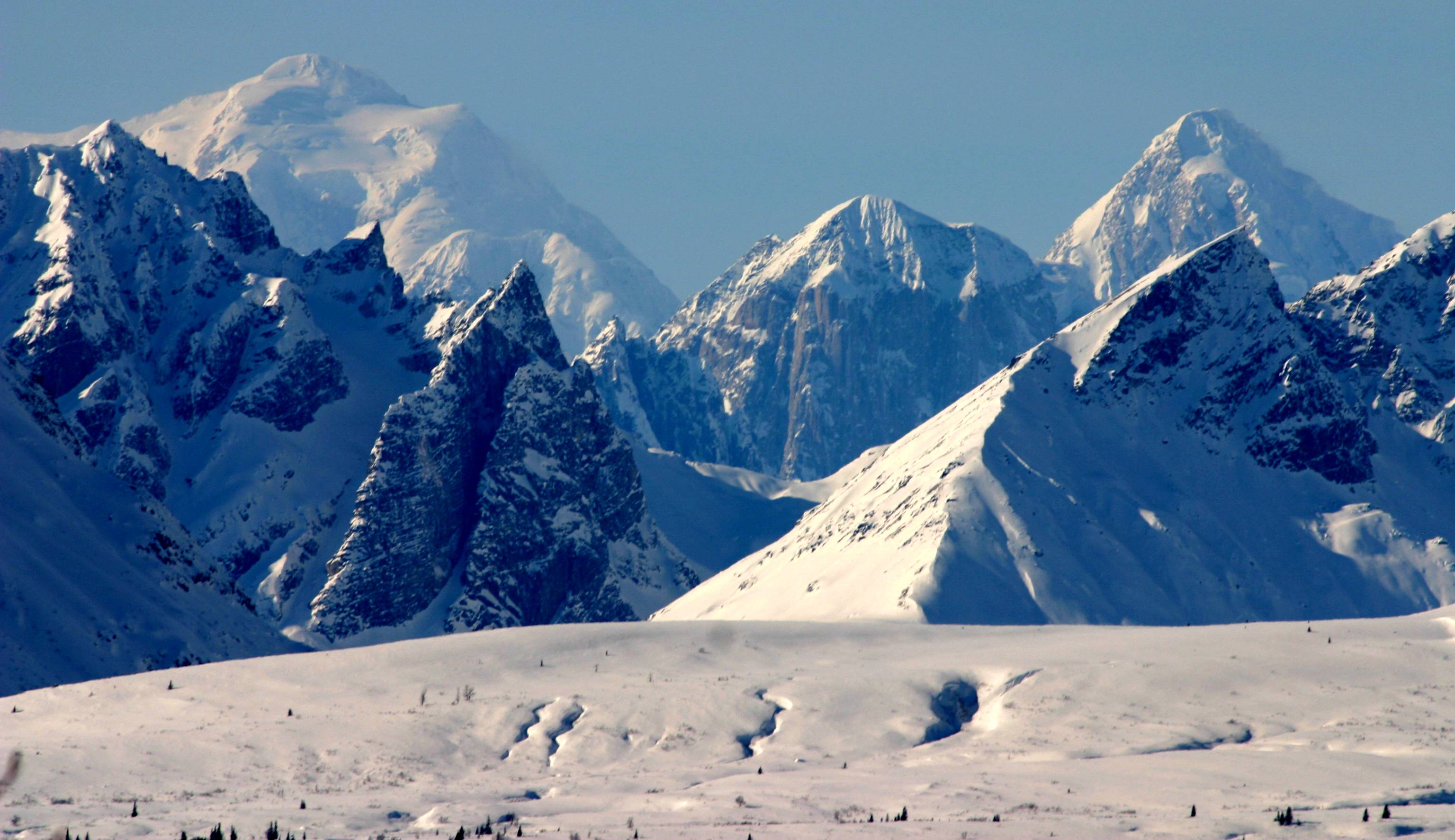 Snowy Alaska mountain range